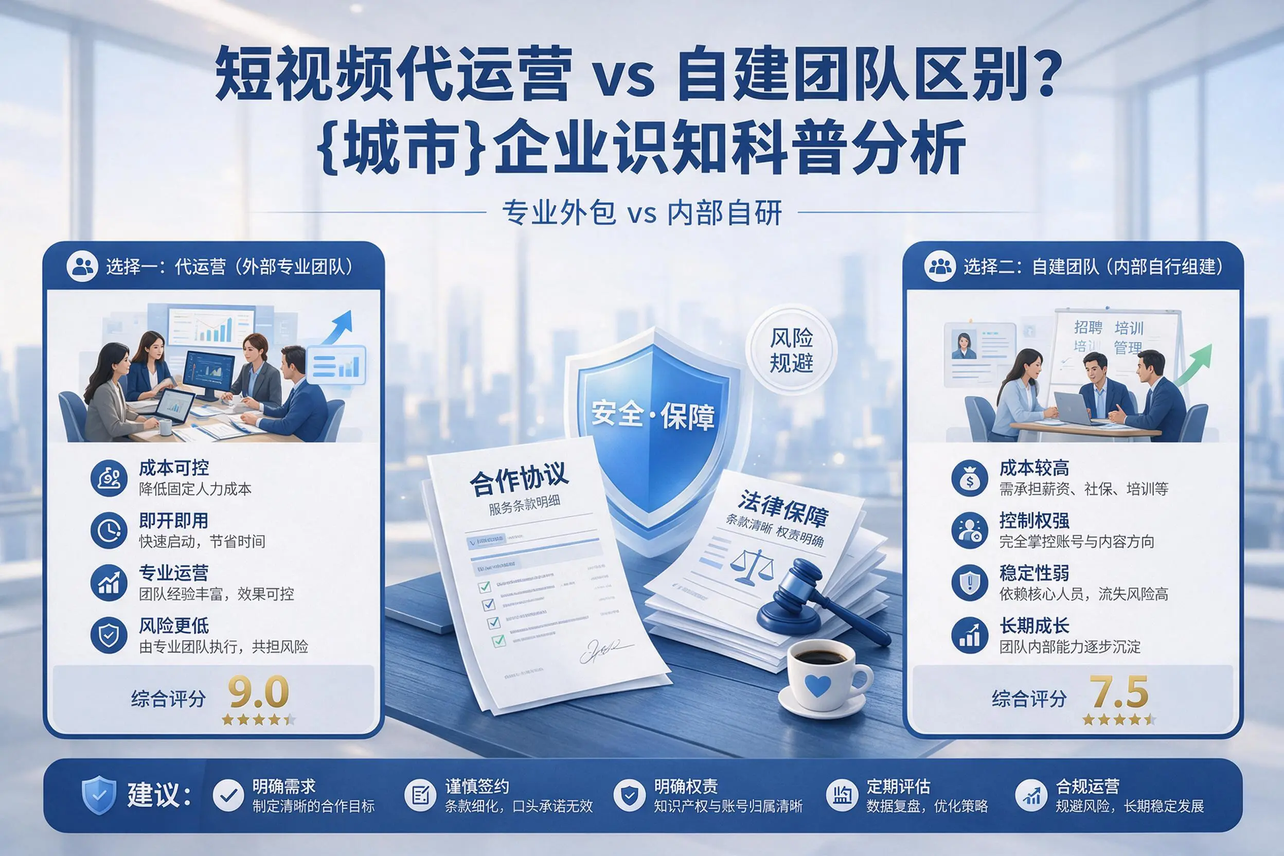 短视频代运营与自建团队区别?白城企业认知科普分析